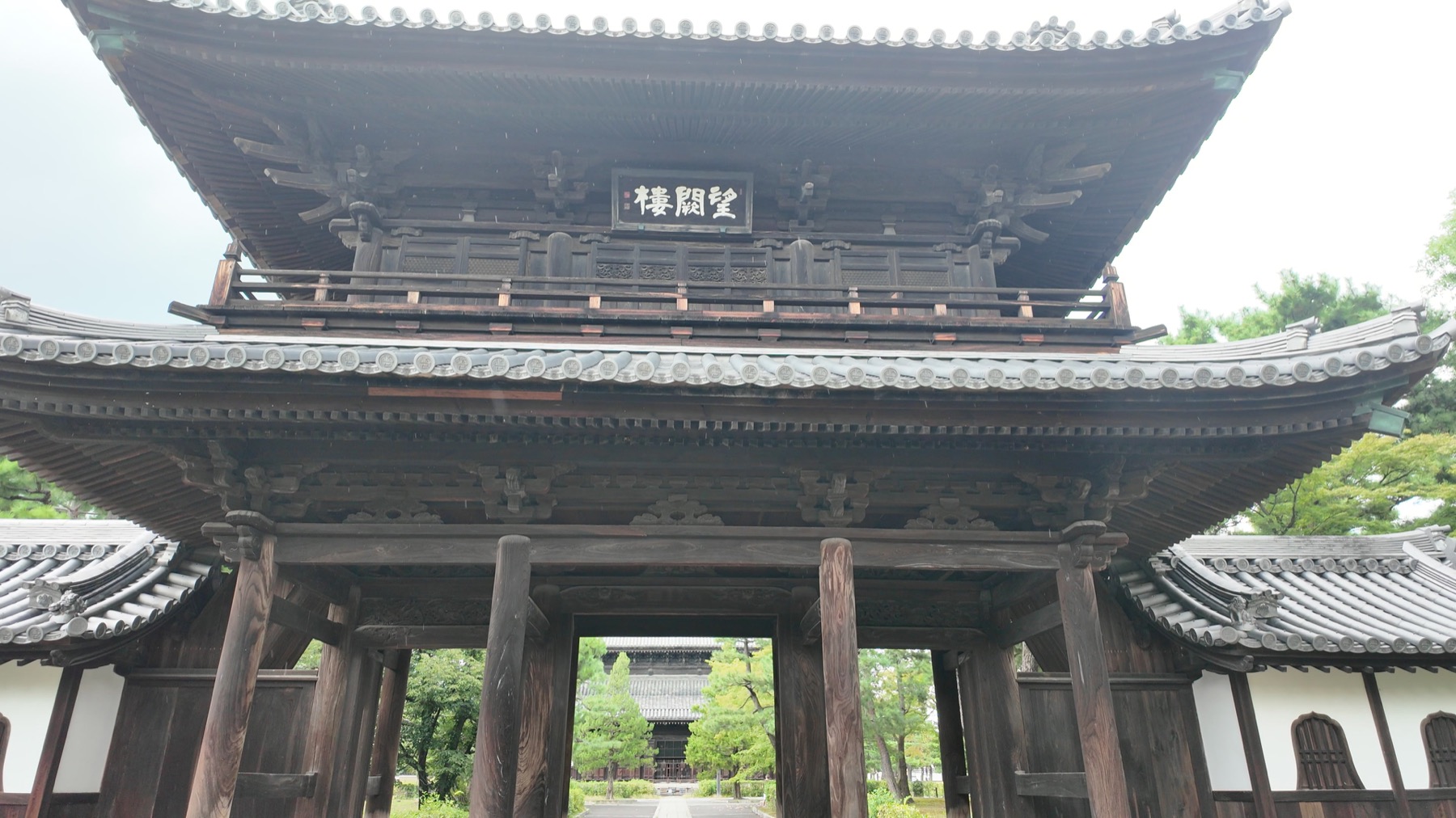 The timber details of a temple gate in Kyoto